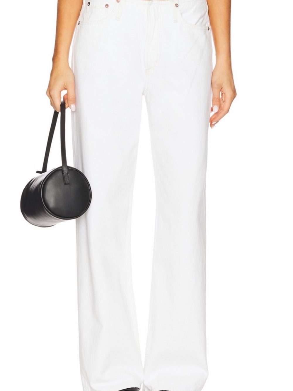 Agolde White Wide-Leg High-Rise Jeans